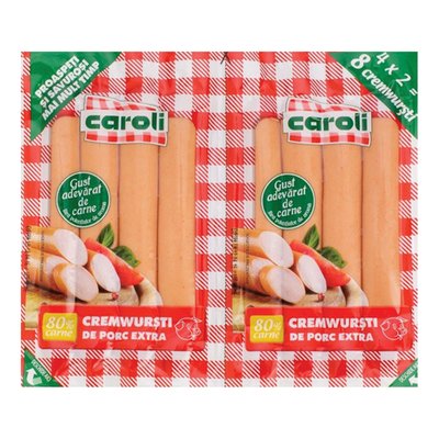 Imaginea CAROLI CREMWURSTI 2X140G PORC EXTRA