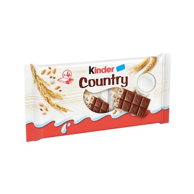 Imaginea KINDER COUNTRY BATON  CIOCOLATA CU LAPTE UMPLUTURA CU LAPTE SI CEREALE