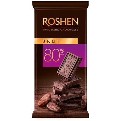 Imaginea ROSHEN BRUT /  BITTER CIOCOLATA  NEAGRA 80% CACAO